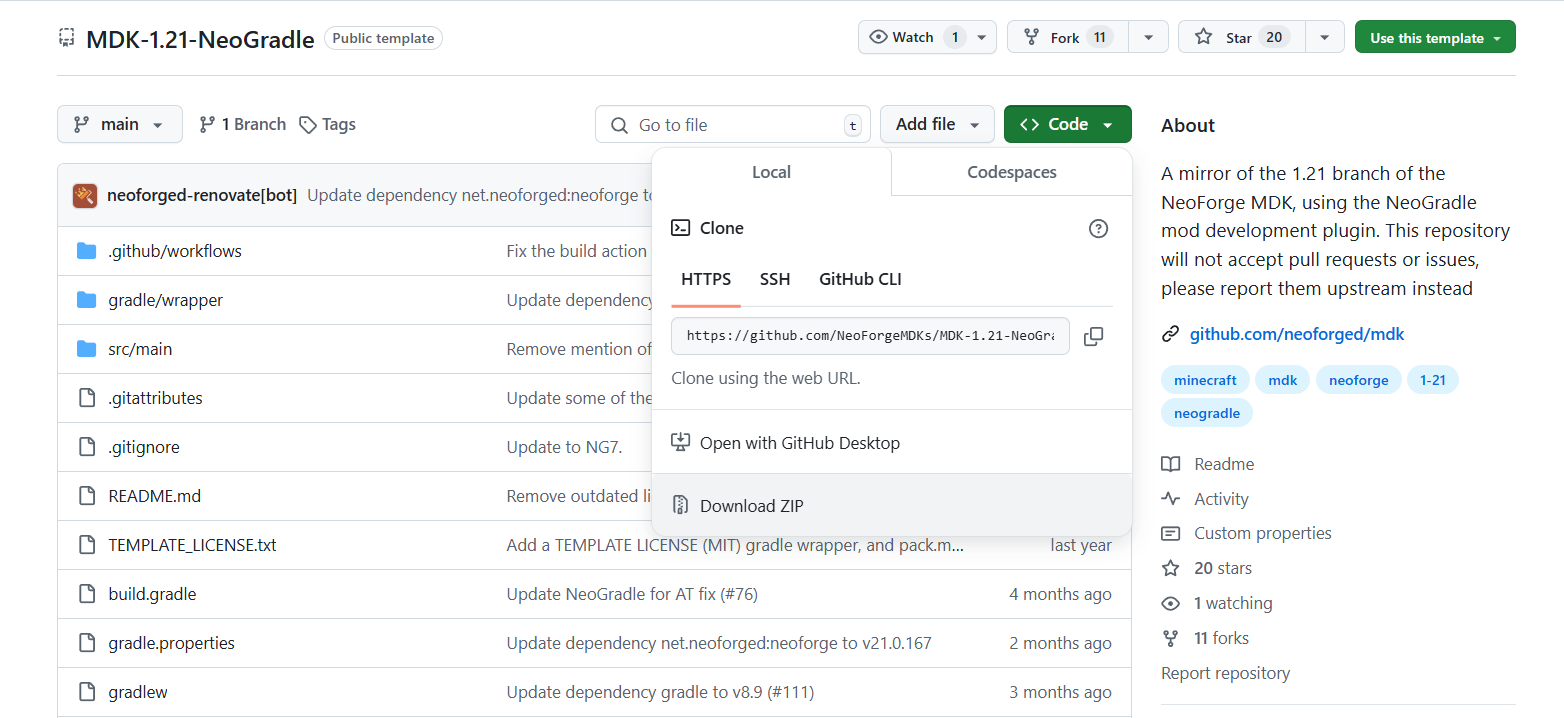 示例图片-Github上的NeoGradle库